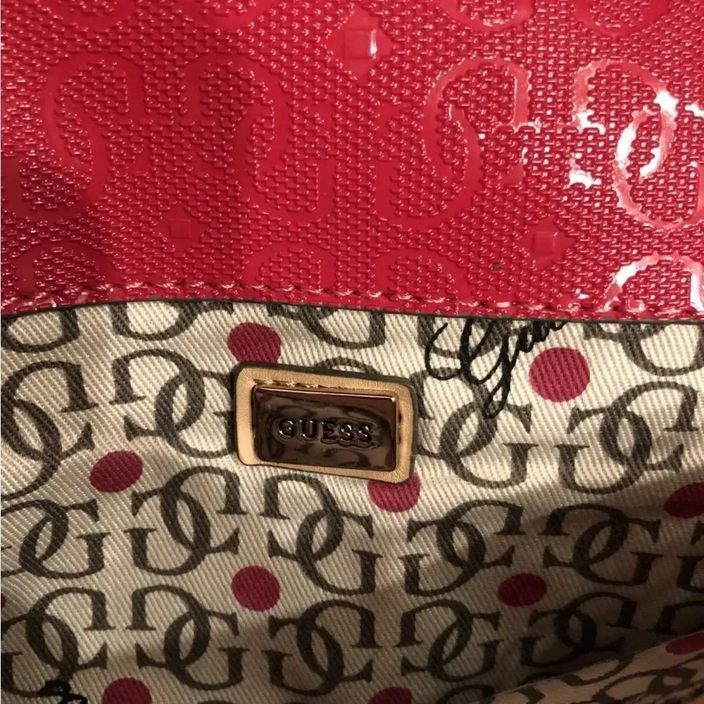 Guess Deep Pink Monogram Crossbody